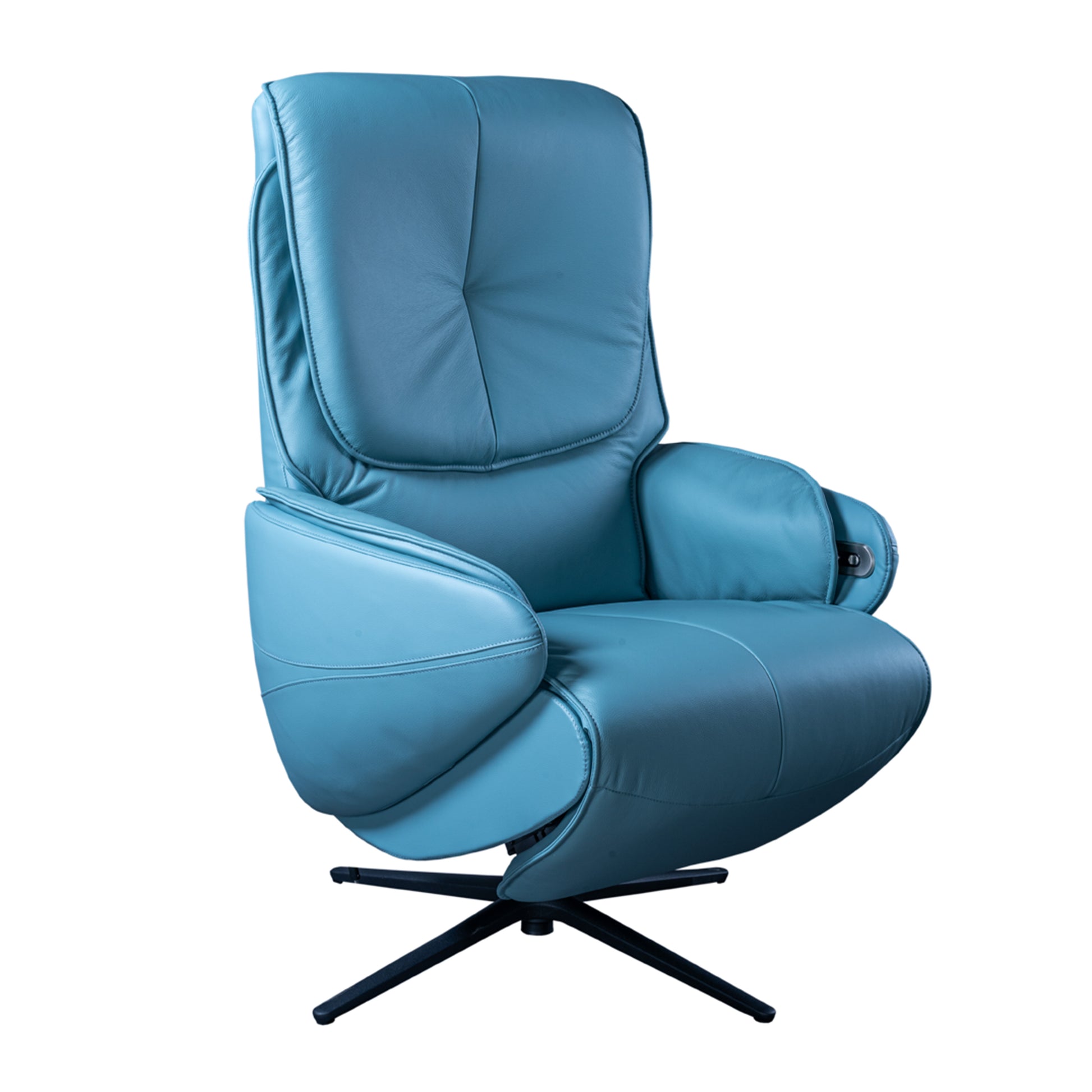 Leather Power Recliner Chair-Lauren L011 Mint Blue