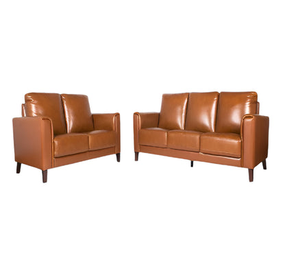 Alexa Half Leather Sofa Set 3+2 Seater Tan