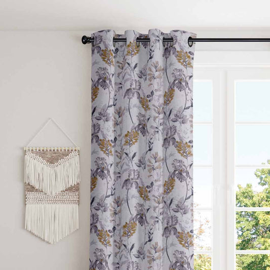 Stylish and beautiful floral design polyester eyelet curtain