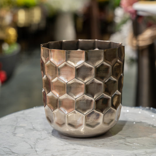 HexaGlow Metallic Vase