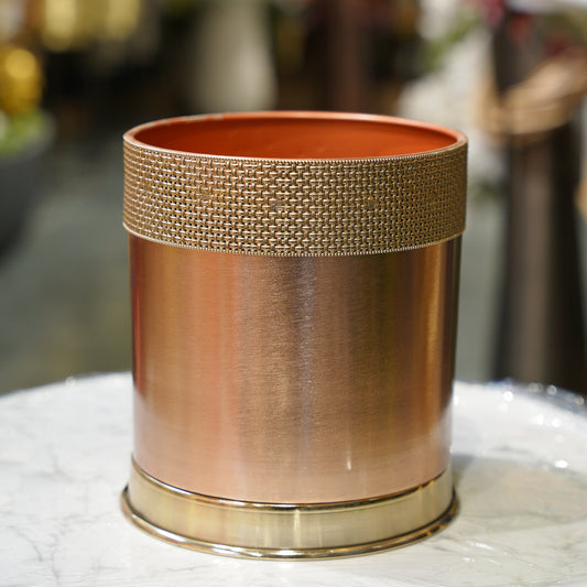 Woven Brass Rim Planter- medium