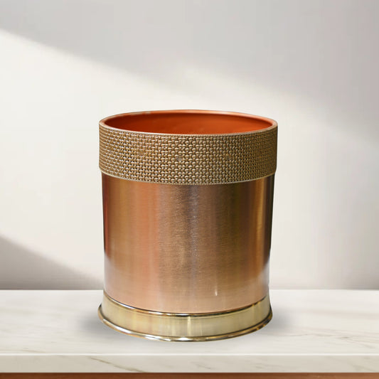 Woven Brass Rim Planter- medium