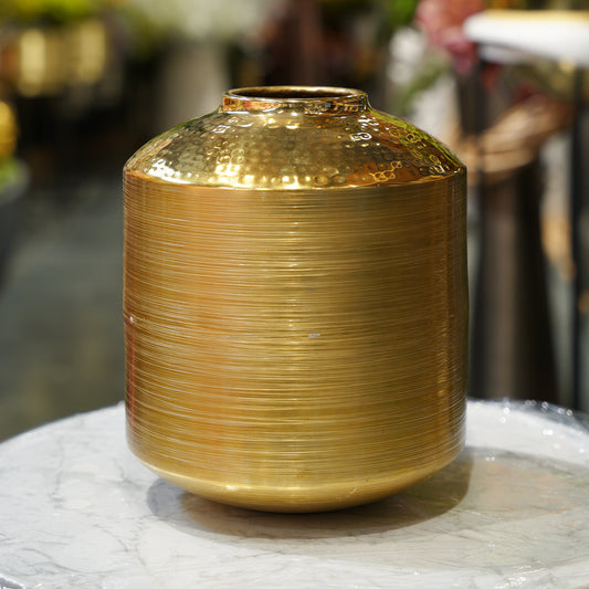 Brushed Metal - Golden Artisan Vase