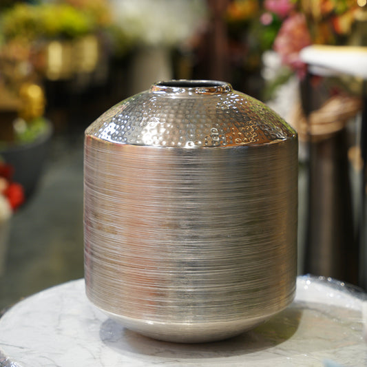 Silver Horizon Hammered Vase