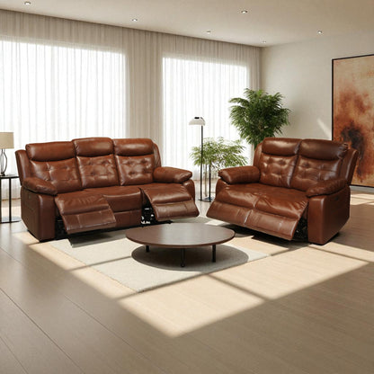 Milan Half Leather Electric Recliner 3+2 Seater-55012M